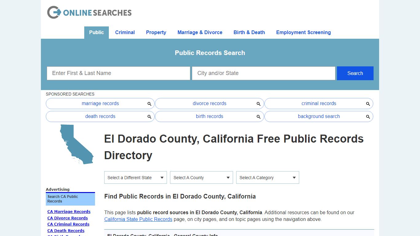 El Dorado County, California Public Records Directory